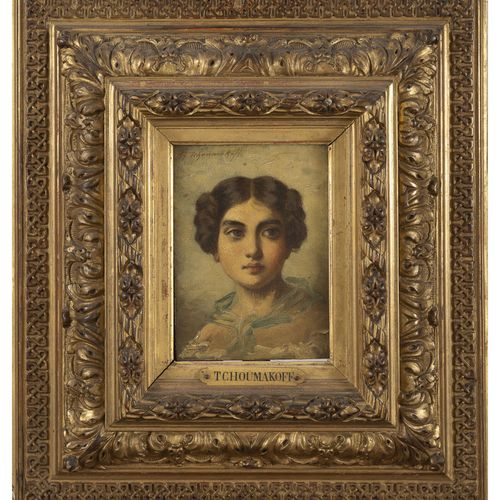 Féodor TCHOUMAKOFF (1823 1911) Portrait de jeune femme aux macarons. 
Huile sur &hellip;