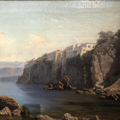 Alessandro La Volpe (1820 1887) Voilier au pied de falaises de la côte amalfitai&hellip;