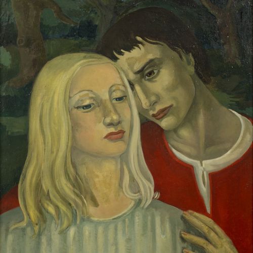 A. MARTIN MELLERIO (XXème siècle) Le couple, 1941. 
Huile sur toile. 
Signée et &hellip;