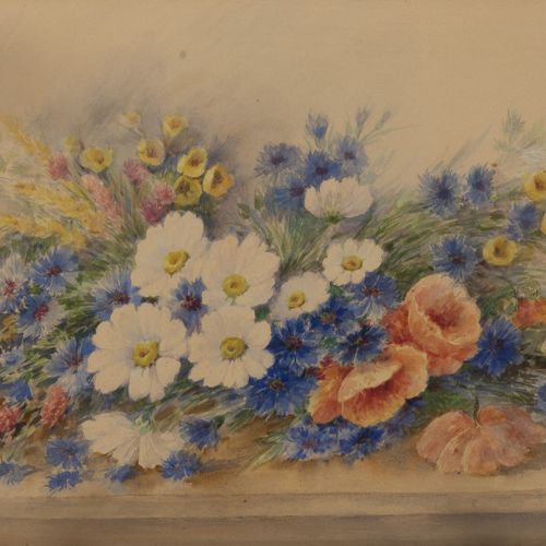 Madeleine RENAUD (1900 1994) Bouquet de fleurs. 
Aquarelle et gouache sur papier&hellip;
