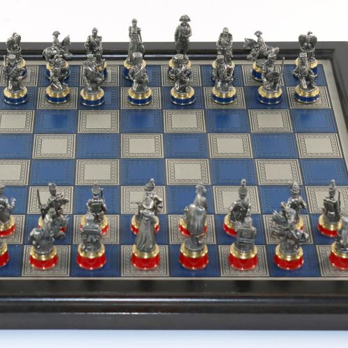 Schachspiel. Bataille de Waterloo. Franklin Mint 1985. 32 figurines des armées f&hellip;