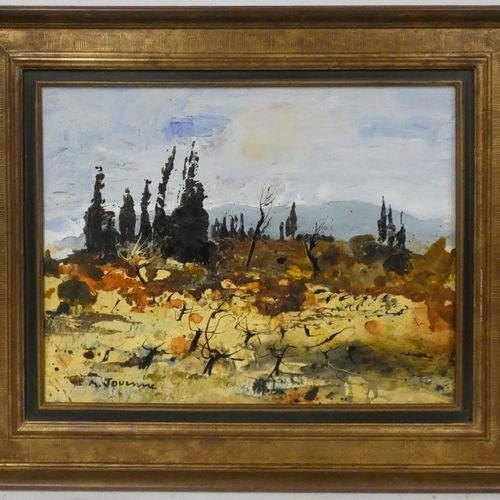Null Michel JOUENNE (1933) "Paysage près de Noves" Huile sur toile signée en bas&hellip;