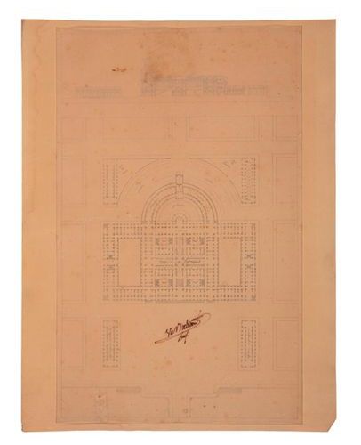 Null Ecole française du début du XIXème siècle 
Projet pour un palais
Crayon noi&hellip;