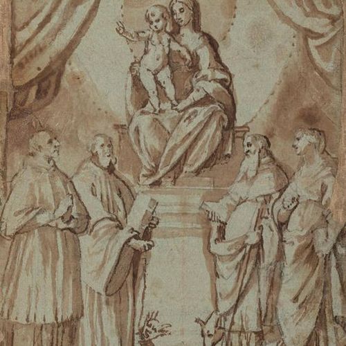 Null Ecole d’Italie du Nord du XVIème siècle 
La Vierge à l’Enfant entourée de q&hellip;