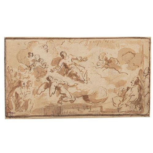 Null Joseph PARROCEL (Avignon 1670 – Paris 1739) 
L’Assomption
Lavis brun sur tr&hellip;