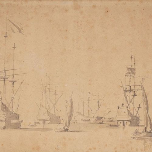 Null Willem van de VELDE le jeune (Leyde 1633 - Greenwich 1707)
Marine avec six &hellip;