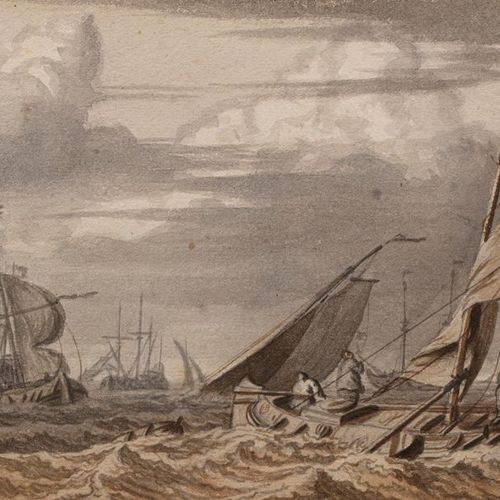 Null Attribué à Wigerus VITRINGA (Leeuwarden 1657 – Wirdum 1721) 
Marine
Lavis g&hellip;