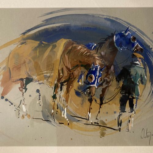 Hubert de Watrigant (1954 ) 蓝骆驼 
水粉画和铅笔在层压板上。 
36.5 x 43.5厘米。 
签名。 
传记 : 
休伯特 德 &hellip;