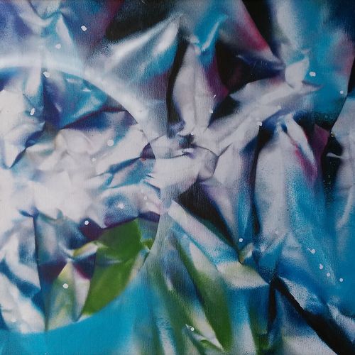 Gina Plunder Planète bleue, 2021 
Peinture acrylique et aérosol sur toile montée&hellip;
