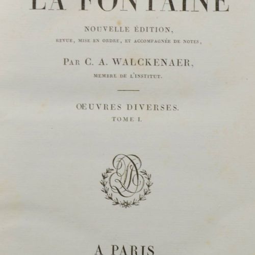 LA FONTAINE (Jean de). 戏剧 - 杂项作品（第一和第二卷）。巴黎，Lefèvre，1822年。

3卷8册，小牛Raceine ép.，书&hellip;