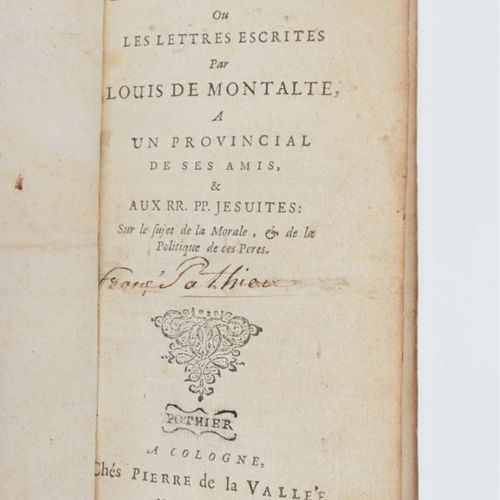 PASCAL (Blaise). Les Provinciales ou les lettres escrites par Louis de Montalte &hellip;