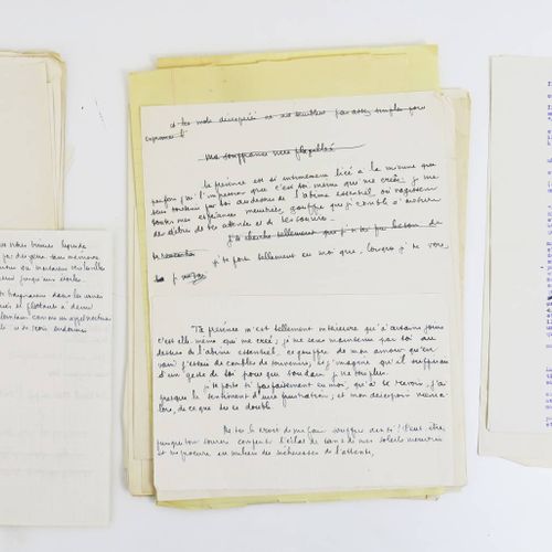 EMMANUEL (Pierre). 非常罕见和重要的一套作家和诗人诺埃尔-马蒂厄（Noël Mathieu）的青春文字手稿，笔名为皮埃尔-伊曼纽尔（1916-&hellip;