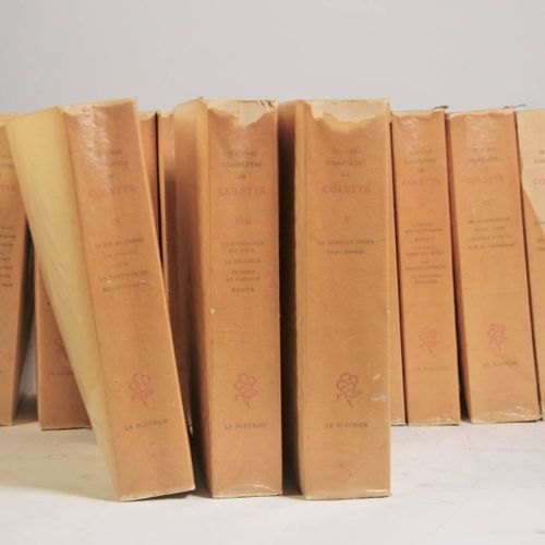 COLETTE. 著作集》。巴黎，Le Fleuron，Flammarion，1948-1950。15卷，小四开平装本，印刷品封面已满。版本为5500册；500&hellip;