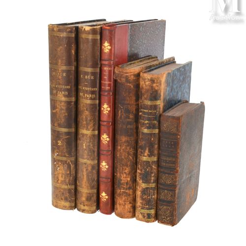 Lot. 6 volumes divers : - SUE (Eugène), Les Mystères de Paris. París, Rouff et c&hellip;