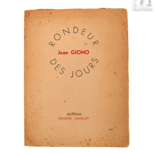 GIONO (Jean). Rondeur des jours. Argel, Edmond Charlot, sd. En 8, rústica, cubie&hellip;