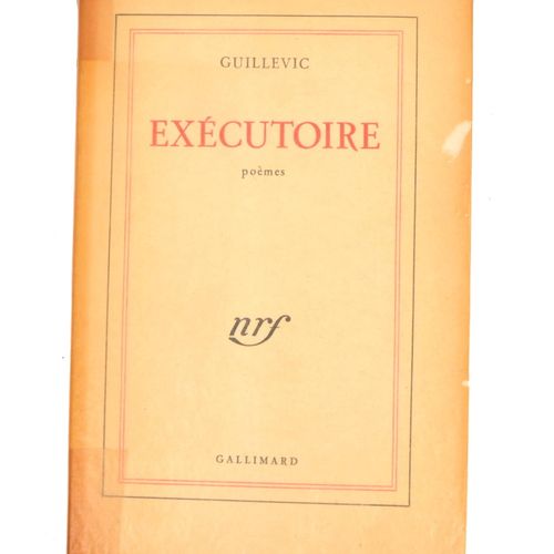 GUILLEVIC. Exécutoire. Poèmes. Paris, nrf - Gallimard, 1947. In-12 broché, couv.&hellip;