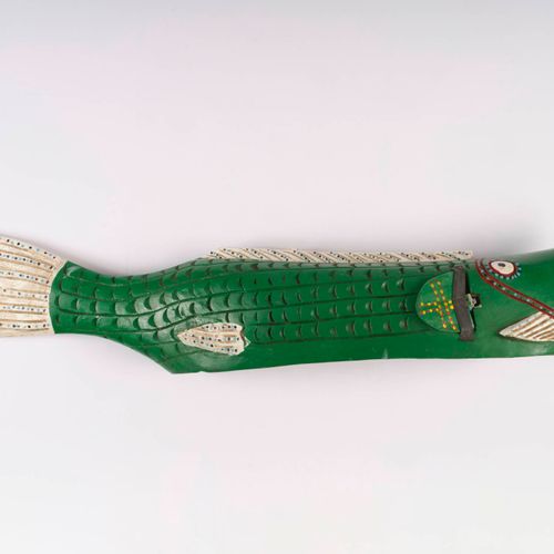 Marionnette Poisson vert 多色木
波佐风格，河流地区，马里

103厘米

高：103厘米