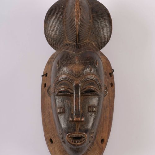 Masque 3 chignons triple 鲍尔风格
抛光的木材
科特迪瓦共和国的Baule风格

43厘米

高：43厘米