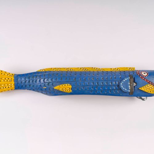 Marionnette Poisson bleu 多色木
波佐风格，河流地区，马里
99厘米

高：99厘米