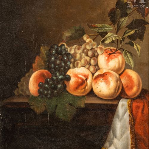 Attribué à Simon SAINT JEAN Peaches and grapes on an entablature

Oil on canvas,&hellip;