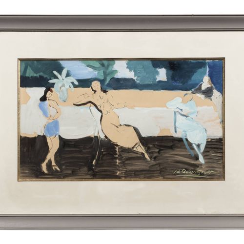 Jean-Louis BOUSSINGAULT (1883-1943) 桌边的女人
纸上水粉画
右下方有签名
36,5 x 63 cm