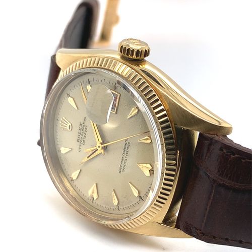 Rolex Attraktive Vintage Armbanduhr mit einfarbig roter Datumsanzeige und Origin&hellip;