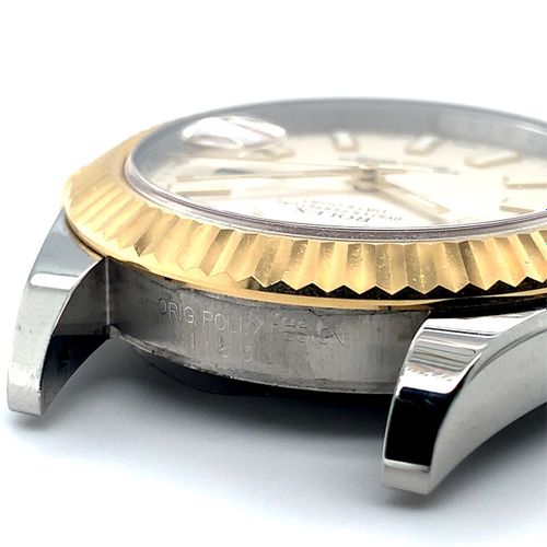 Rolex Attraktive Bi-Color Armbanduhr mit Datum, Originalschatulle, Rolex Leder K&hellip;