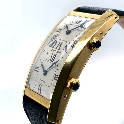 Cartier Elegante, extrem seltene Armbanduhr mit doppeltem Zifferblatt für die An&hellip;