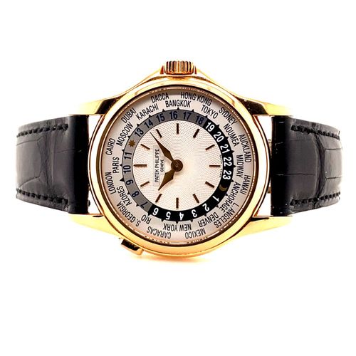 Patek Philippe Elegante Genfer Armbanduhr mit Weltzeitindikation, verkauft im No&hellip;