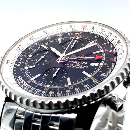 Breitling Große und schwere Armbanduhr mit Chronograph, Datum und zweiter Zeitzo&hellip;
