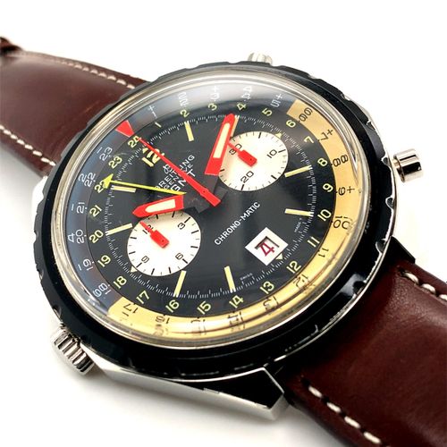 Breitling Seltener, großer, sehr gepflegter Vintage Armbandchronograph mit 24h-A&hellip;