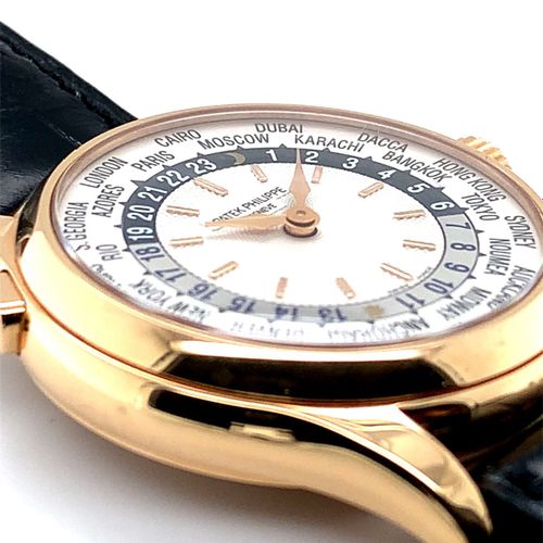 Patek Philippe Elegante Genfer Armbanduhr mit Weltzeitindikation, verkauft im No&hellip;