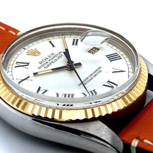 Rolex Attraktive Bi-Color Armbanduhr mit Datum und seltenem "Buckley" Zifferblat&hellip;