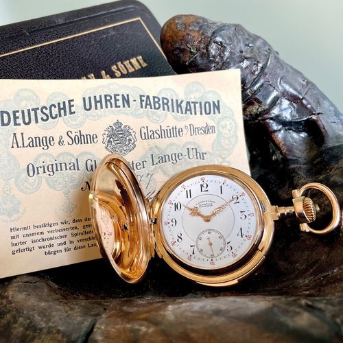 Lange&Söhne (*) 重型格拉苏蒂Savonnette，带三问功能，质量为1A，1894年以1393马克的价格出售--带原装盒子和原装证书

Werk&hellip;