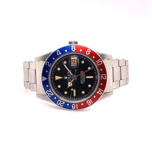 Rolex An impressive and very popular vintage wristwatch with "Pepsi" bezel, 24h &hellip;