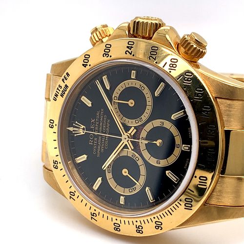 Rolex A popular and well preserved Geneva wrist chronograph with a heavy 18 K go&hellip;