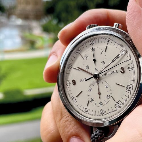 Patek Philippe Importante ed estremamente raro cronografo sportivo ginevrino con&hellip;