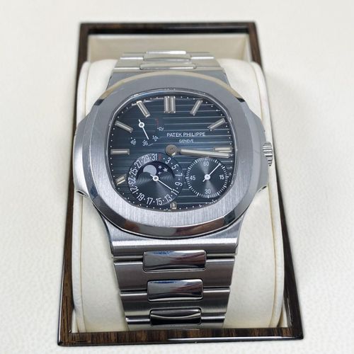 Patek Philippe A sporty Geneva wristwatch with moon phases, analog date and powe&hellip;