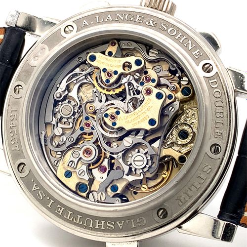 A. Lange & Söhne Lourde montre-bracelet Glashütte en platine avec chronographe f&hellip;