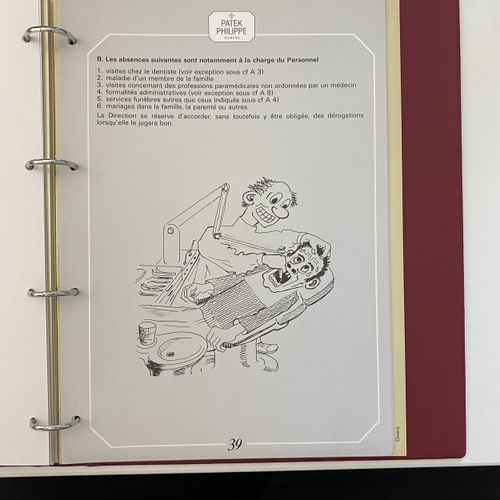 Patek Philippe 百达翡丽员工手册

尺寸250 x 310毫米，约1986年，国家：瑞士

在：环形夹子，65页，仿皮。

百达翡丽的法语人事手册&hellip;