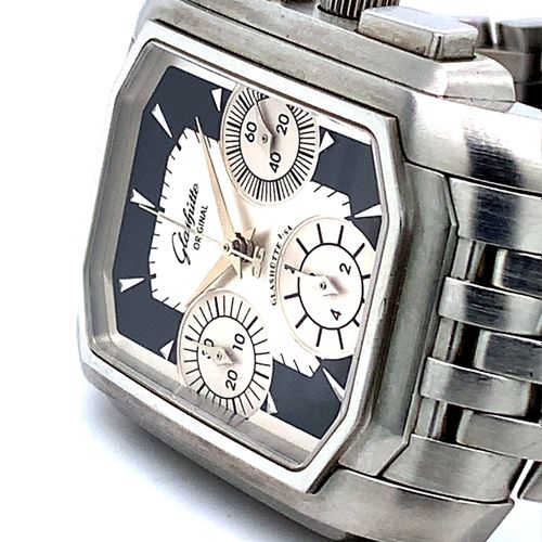 Glashütte Belle et lourde montre-bracelet Glashütte avec chronographe, boîte d'o&hellip;