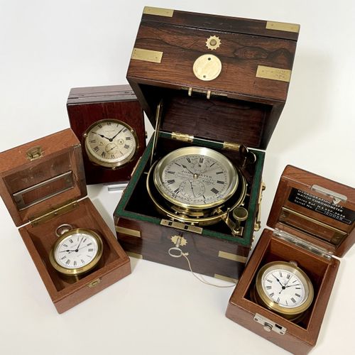 John Carter A collection of a ship's chronometer and 3 deck watches A small Lond&hellip;