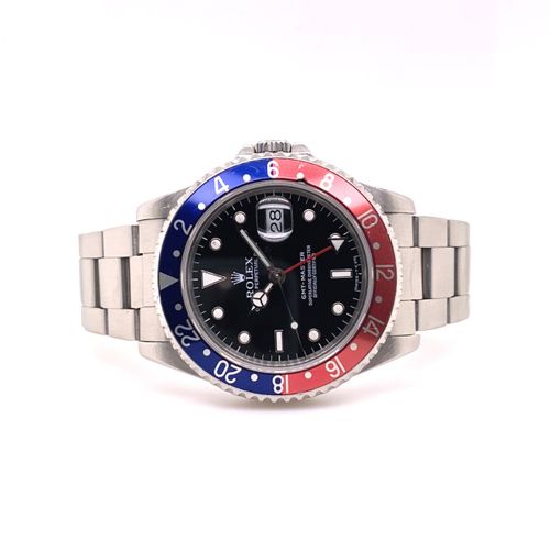Rolex (*) A popular wristwatch with "Pepsi" bezel, 24h indicator, date, original&hellip;