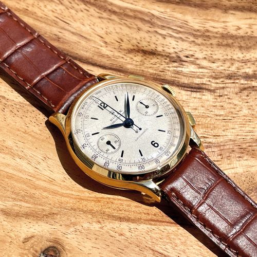 Rolex A stunning and extremely rare, vintage antimagnetic wrist chronograph with&hellip;