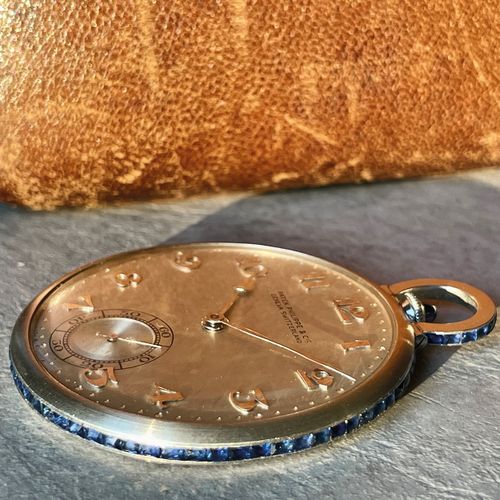 Patek Philippe (*) An elegant, thin Geneva pocket watch in a sapphire set platin&hellip;