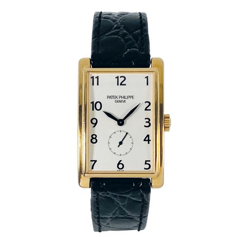 Patek Philippe Fino y elegante reloj de pulsera ginebrino rectangular con segund&hellip;