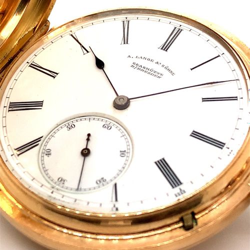 Lange & Söhne A heavy Glashuette gold hunting case pocket watch - manufactured i&hellip;