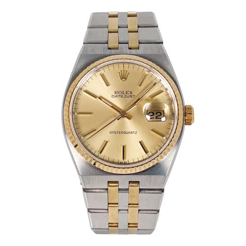 Rolex A rare vintage bi-color wristwatch with date and precision quartz movement&hellip;