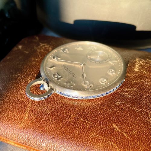 Patek Philippe (*) An elegant, thin Geneva pocket watch in a sapphire set platin&hellip;