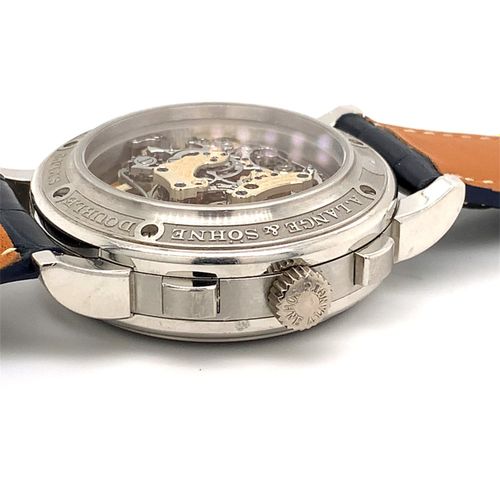 A. Lange & Söhne A heavy Glashuette platinum wristwatch with flyback chronograph&hellip;